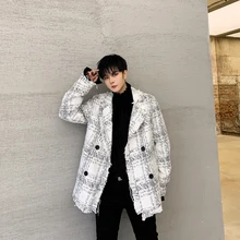 MIXCUBIC, Осенний корейский стиль, уникальный шерстяной мужской костюм, Повседневный, тонкий, Ретро стиль, шерстяной костюм для мужчин, M-XXL