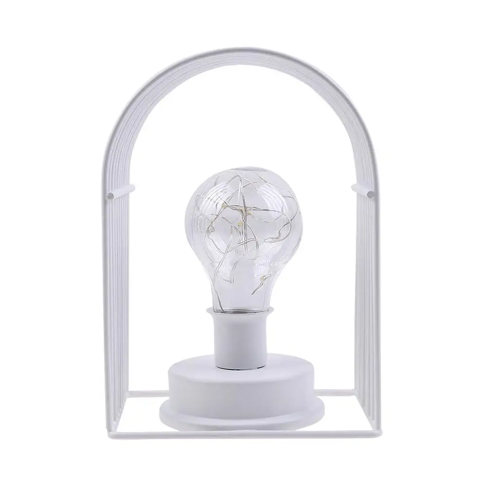 Ретро Железный арт минималистичный Настольный светильник ночник 10LED медный провод лампа теплый белый для спальни украшение дома