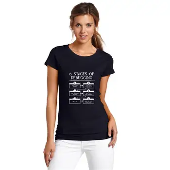 

Custom 6 stages of debugging computer programming t shirt tee male female 3xl 4xl 5xl new fashion natural