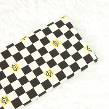 Полуметр простая хлопковая ткань с мультяшным клетчатым принтом ручной работы DIY одежды платье Ткань хлопок CR-11