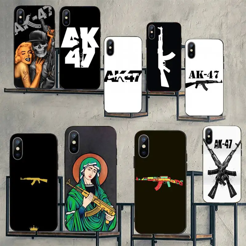 AK-47 Пистолет Чехол для мобильного телефона iPhone 11 12 pro XS MAX 8 7 6 6S Plus X 5S SE 2020 мини |