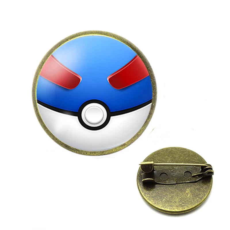 Pokeball Броши с изображением эльфа мяч покебалл Стекло булавка с кабошоном аниме ювелирные изделия для мальчиков и девочек, детская Очаровательная Cc брошь ювелирные изделия