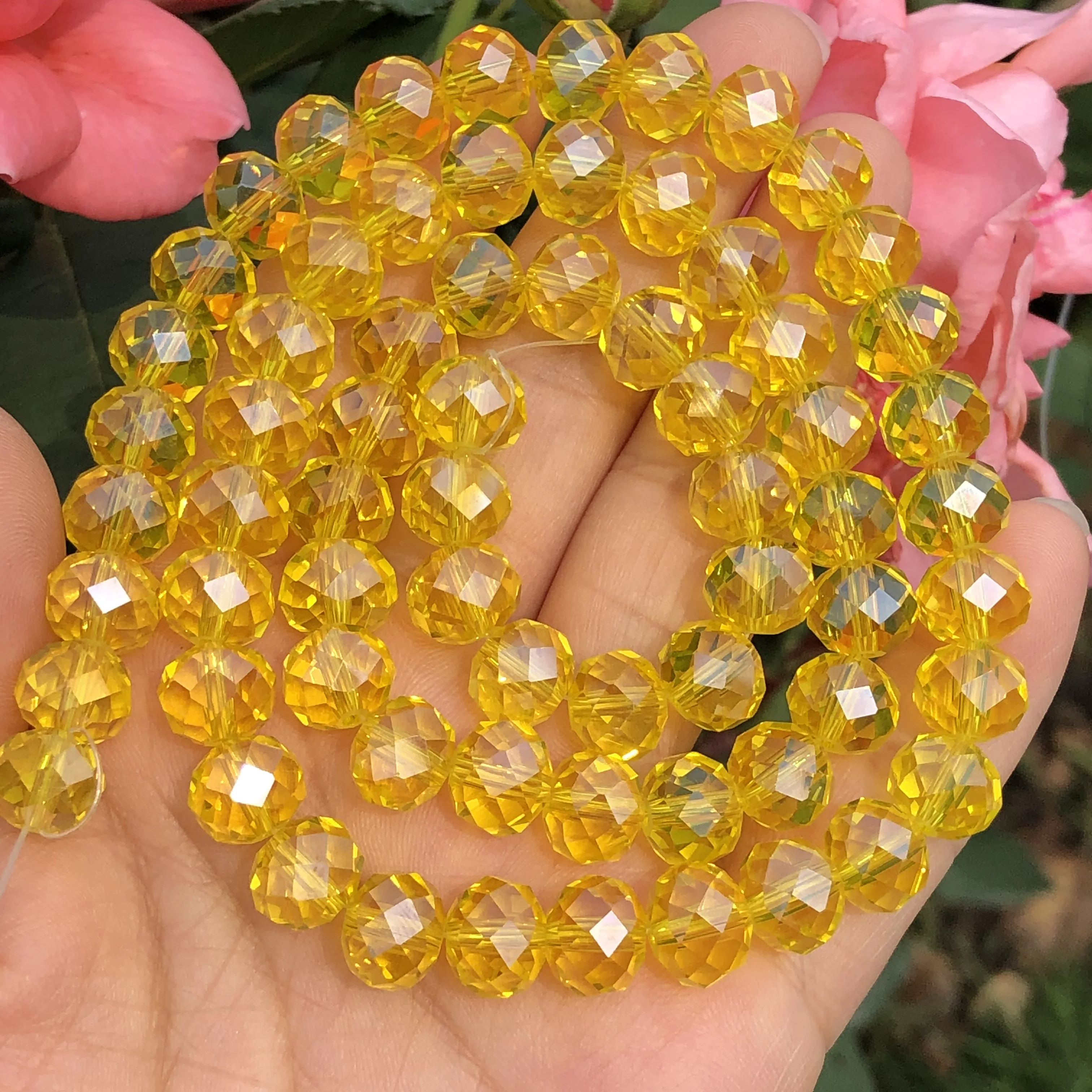 AB Clear Multicolor Austria Crystal Glass Faceted Rondelle Beads Loose  Spacer Beads For Jewelry Making Diy Accessories Wholesale