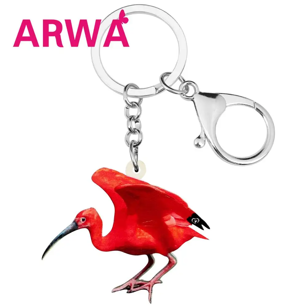 Акриловые Красные американские Алые брелоки ARWA с большой птицей украшения для
