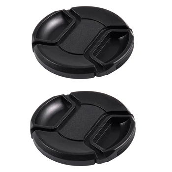 

2 Pcs Black Center Pinch Design Front Lens Cap Cover 62mm & 77 mm