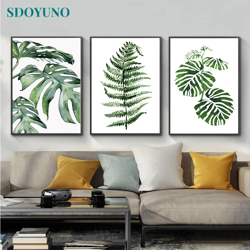 

SDOYUNO 3 шт. 40x5 0 см Рисование по номерам для взрослых INS стиль лист DIY Безрамная краска по номерам на холсте Ручная роспись ed Art