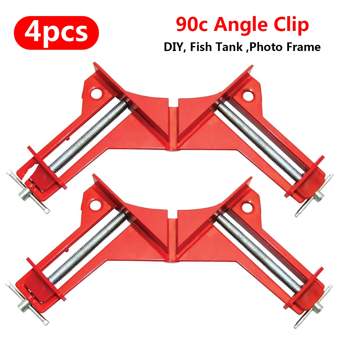 4PCS 90/° Right Angle Degree Corner Capacity Clamp DIY Glass Aquarium Quick Fixing Picture Frame Clip Woodworking Photo Frame Clip