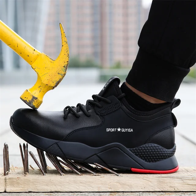 Safety Shoes Waterproof Steel Toe Boots Work Shoes Security Footwear Anti-smashing Non-slip Construction Work - Men's Boots - AliExpress