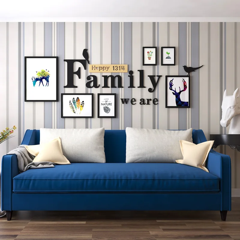 DIY Family Picture Frame Wall Hanging Photo Combination With Letter Modern Set Birds Elk Painting Art Decor | Дом и сад
