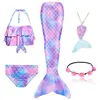 5Pcs/Set Girls Mermaid Tail Swimsuit Children the Little Mermaid Costume Cosplay Beach Clothes Bathing Suit ► Photo 3/6