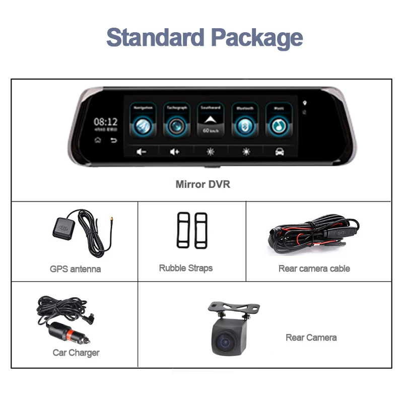 Зеркало видеорегистратор Antcam с GPS навигацией 4G ADAS Android 10 &quot FHD
