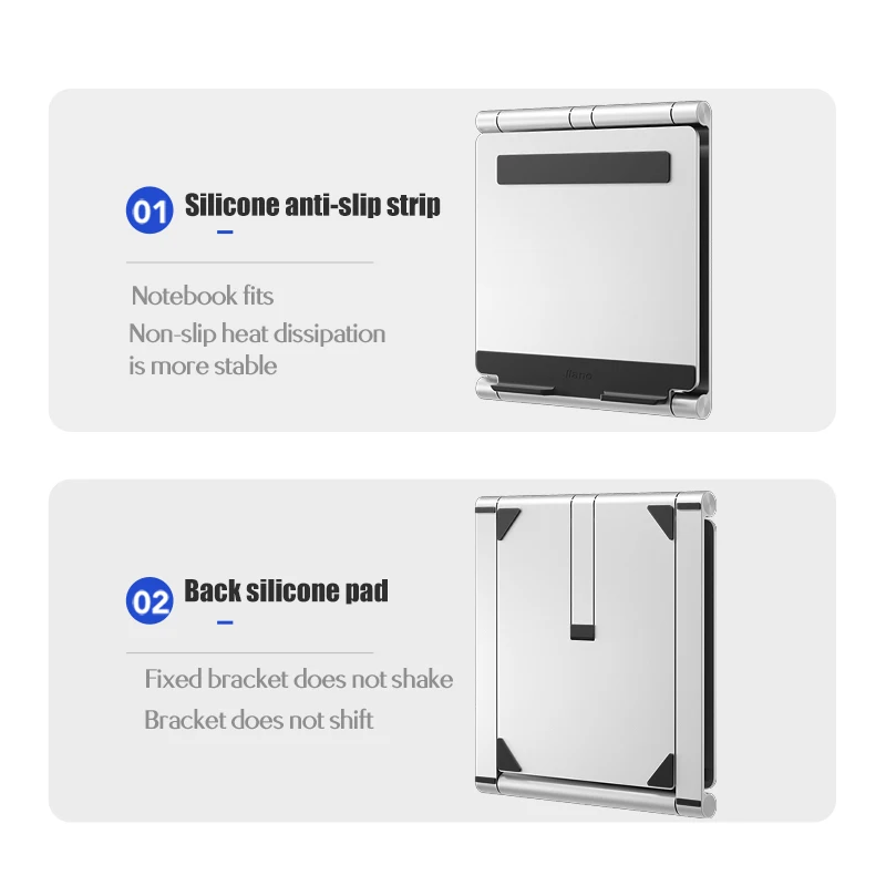 Llano Notebook Stand Cooler Lift Table Stepless Adjustment Aluminum Notebook Foldable Computer Stan