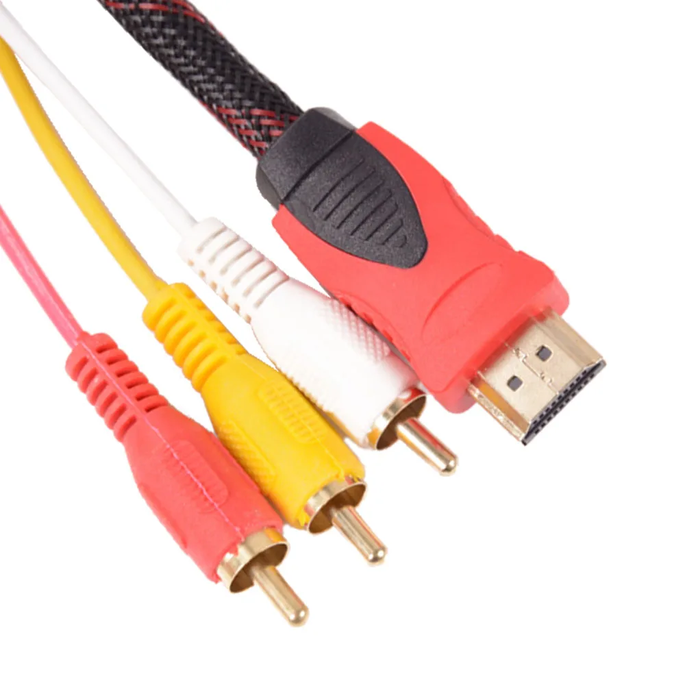 HDMI к RCA кабель HDMI штекер к 3RCA композитный AV штекер 1,5 м соединительный кабель-адаптер Шнур передатчик без преобразования сигнала