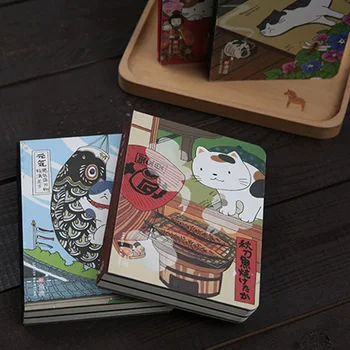 

Cute Cat Hand Drawn Illustration Notebook Kawaii Cartoon Planner Sketchbook Soft Cover Vintage DIY Diary Agenda School Supplies