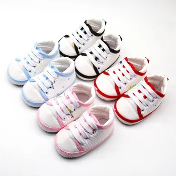 

Baby Shoes 2019 Spring Autumn Toddler Casual Lace-Up Sneaker Soft Soled Newborn Crib Shoes First Walkers 0-18M