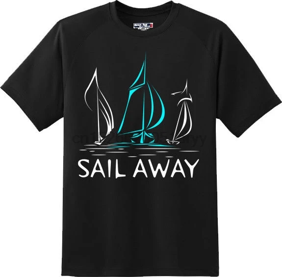 Men T-Shirt 2019 Newest 100% Cotton Brand New T-Shirts Sail Away Sailer Boat 3D Printed |