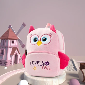 

2020 New 3D Cute Owl Kindergarten Children School Bags Soft Plush Kids Toddler Backpacks Boys Book Bag Gift Mochila Infantil