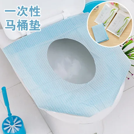 

10pcs Disposable Paper Toilet Seat Cover Protector Camping Travel Hygienic Toilet Mat Pad Cushion Bathroom Supplies Set