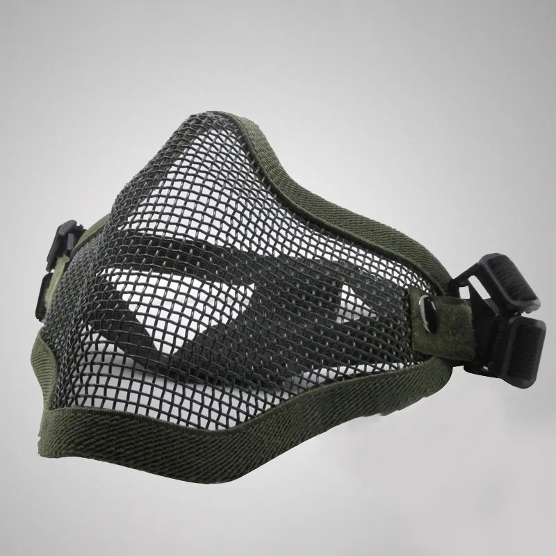 Outdoor Sporting Promotion Steel Metal Mesh Protective Half Face Mask Military CS Field Lightweight
