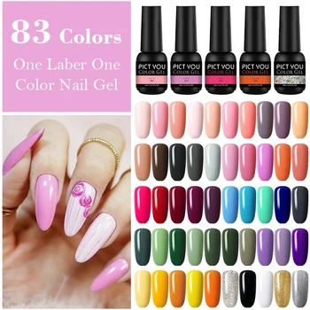 

PICT YOU Gel Nail Polish Semi Permanent Vernis No Wipe Top Coat UV LED Gel Varnish Soak Off Nail Art Gel Nail Polish