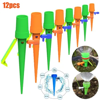 

12pcs Automatic Watering Device Adjustable Water Flow With On-off Control Valve Garden Drip Irrigation System Garden Drip