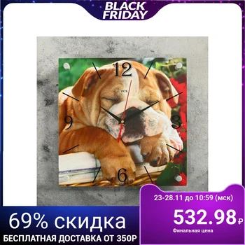 

Wall Clock, Series: Animal World, "sleeping Bulldog", 35x35 cm 2976075