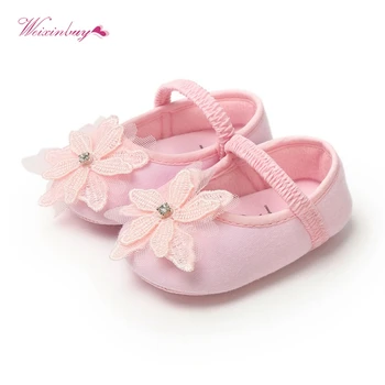 

New Toddler shoes Kids Baby Girls Boys Sweet Shoes +Headband 2PCS Lace Floral Soft Shoes Spring First Walkers 0-18M