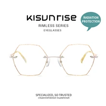 KISUNRISE Рецептурные очки без оправы Брендовые женские очки близорукие оптические очки Оки для женщин зрения KS024