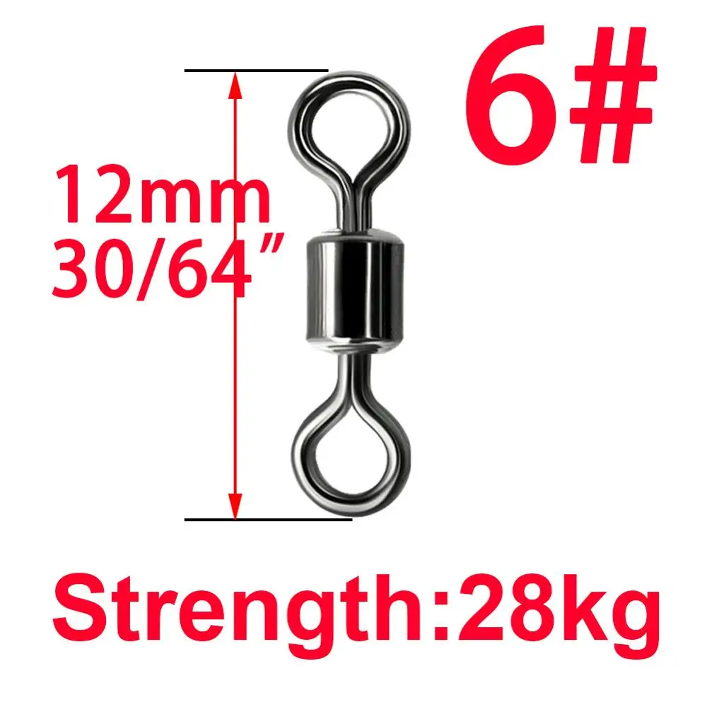 Size 6 100 шт. шаровом шарнире сплошные Кольца Рыбалка разъем 4 5 6 8 9 10 12 14# Сталь сплав для рыбалки - Цвет: Size 6
