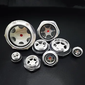 

5pc Oil Level Sight Glass Screw-in Aluminum alloy Oil quantity observer Window for air compressor Machine tool Pneumatic Parts