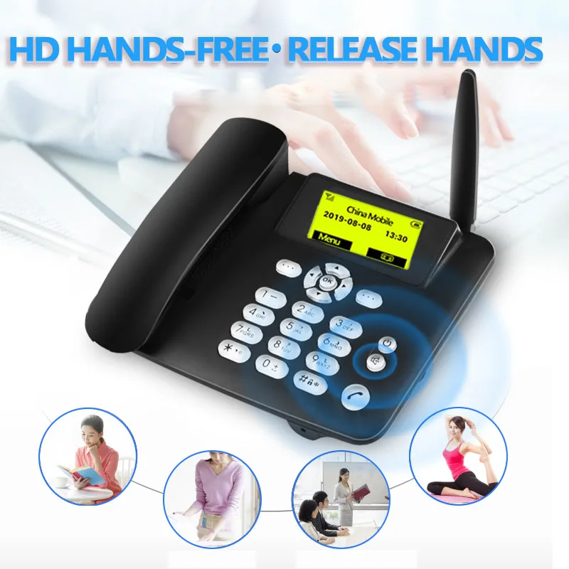 Telefone sem Fio para Idosos Fixo sem Fio Apoio Cartão Fixo Telefone Casa Escritório Gsm Sim - Imagem 3