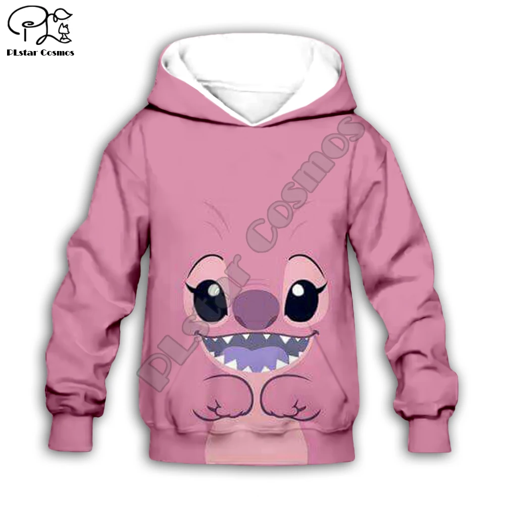 Детская одежда; толстовки с капюшоном в стиле аниме kawaii Lilo Stitch; толстовка для мальчиков с героями мультфильмов; 2