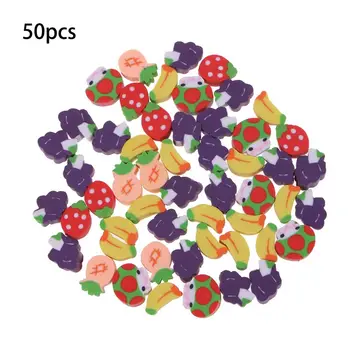

50Pcs Cute Mini Fruit Rubber Pencil Eraser Children Creative Stationery Gift Toy M5TB
