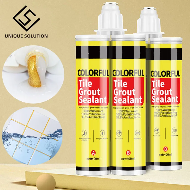 

1 piece 400ML 24 colors Double tube two component ceramic flexible epoxy tile grout for seam filling and joint adhesive