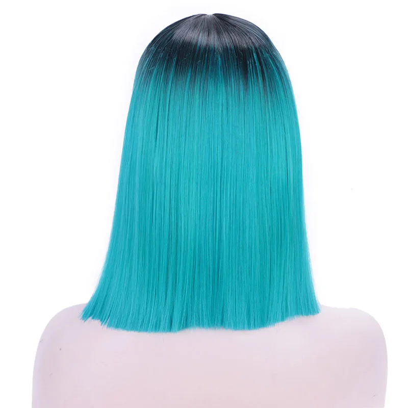 Aisi queens короткий прямой синтетический парик 14 ''Фиолетовый/Розовый/Блонд цвет тупые стриженые парики боб для женщин средняя часть натуральные волосы - Цвет: R2-20C