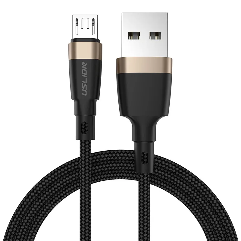 USLION 3A Быстрая зарядка Micro USB Данные кабельного USB кабель провод для Samsung S6 Xiaomi Redmi Android Microusb быстрый заряд кабеля - Цвет: Gold