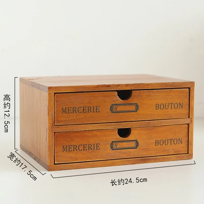 Ретро деревянный ящик для хранения офисный Настольный ящик для хранения ювелирных изделий косметический отделочный ящик для хранения шкафов Органайзер Домашний для хранения - Цвет: 2
