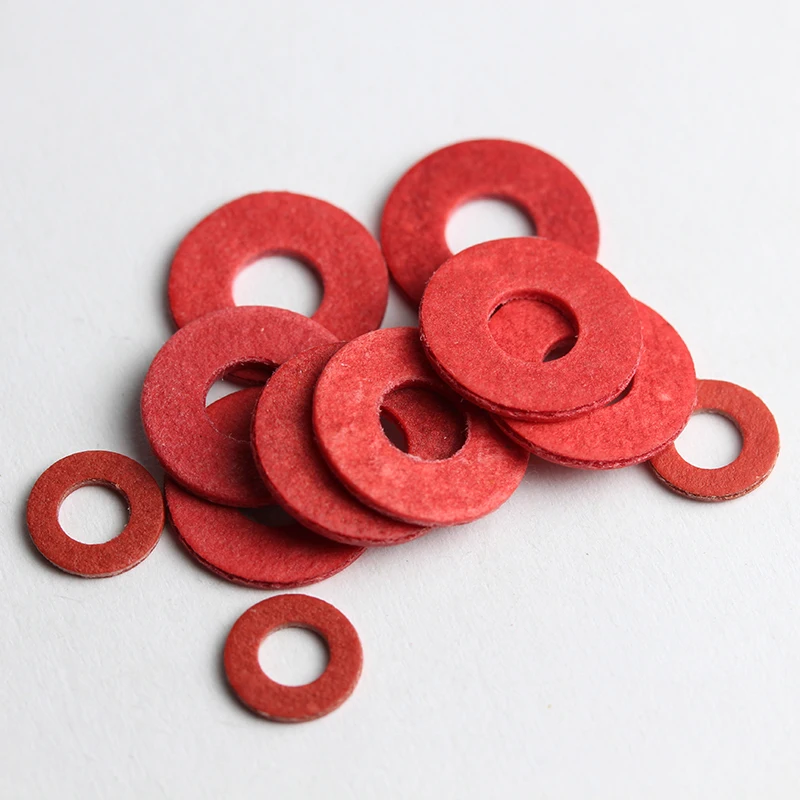 Free Shipping 500pcs M2 M2.5 M3 M4 M5 M6 M8 Steel Pad Insulation Washers Red Steel Paper Meson Gasket Spacer Insulating Spacers