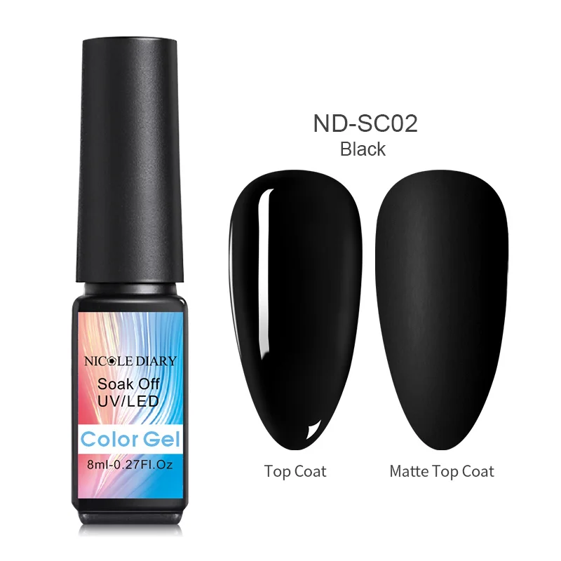 NICOLE DAIRY 8ML UV Gel Nail Polish Pure Nail Color Matte Top Coat UV Gel Nail Art Varnish Soak Off Gel Lacquer Gel Polish - Цвет: 02