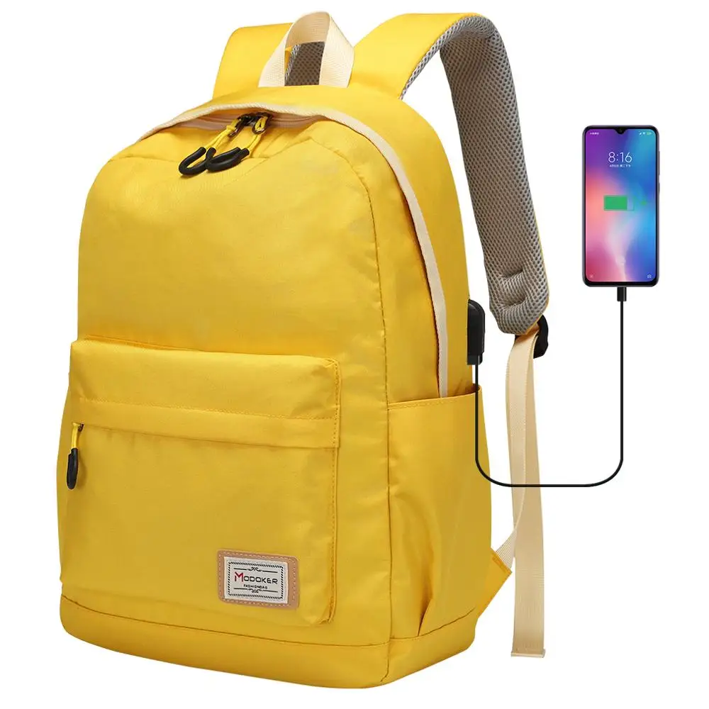 

School Bookbag&Backpack with USB Charging Port Daypack Vintage Shoulder Durable Bag Chic Rucksack