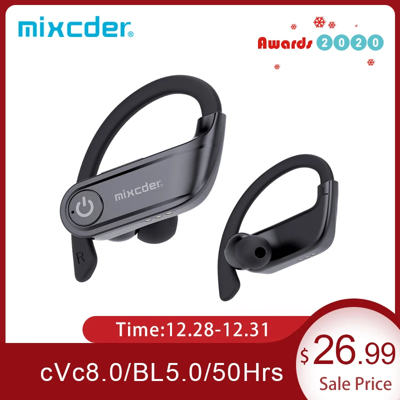 Mixcder T2 Wireless Earphones Bluetooth Earbuds TWS Sports True Wireless Headphones With Microphone Earhook Bluetooth 5.0 Bass