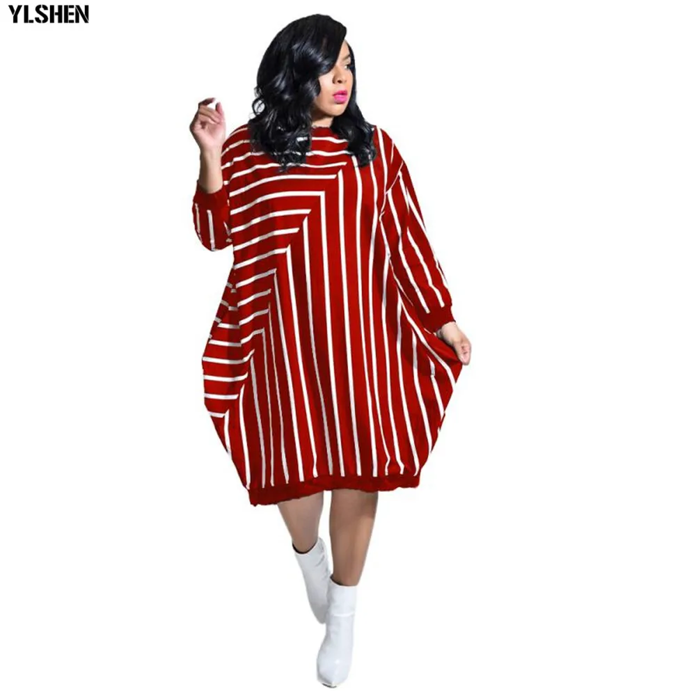 2020 Dashiki Traditional African Dress for Women Long Sleeve Loose Stripe Ankara Dresses African Clothes Robe Africaine Femme 06