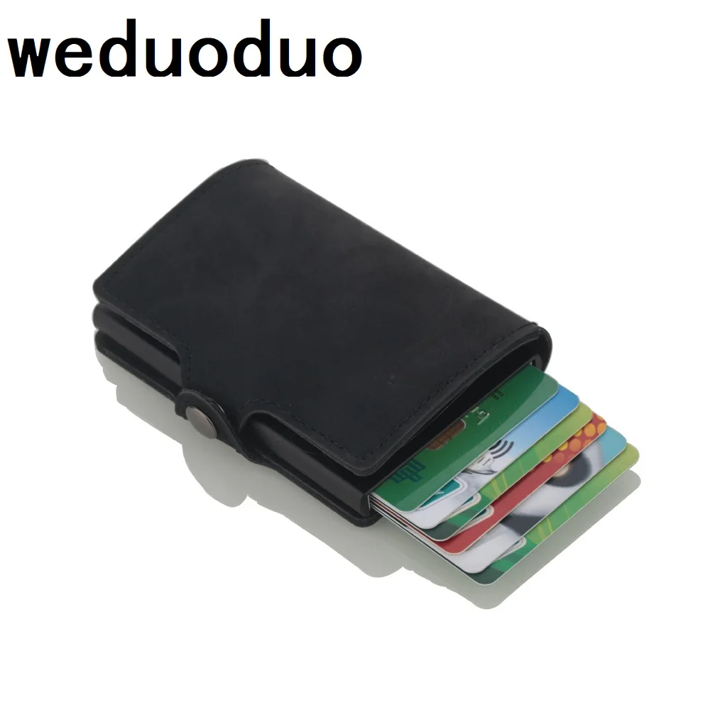 

Weduoduo 2019 New style Unisex Business Card Holder RFID Metal Wallet Antitheft Wallet Card Case Aluminium Credit Card Case