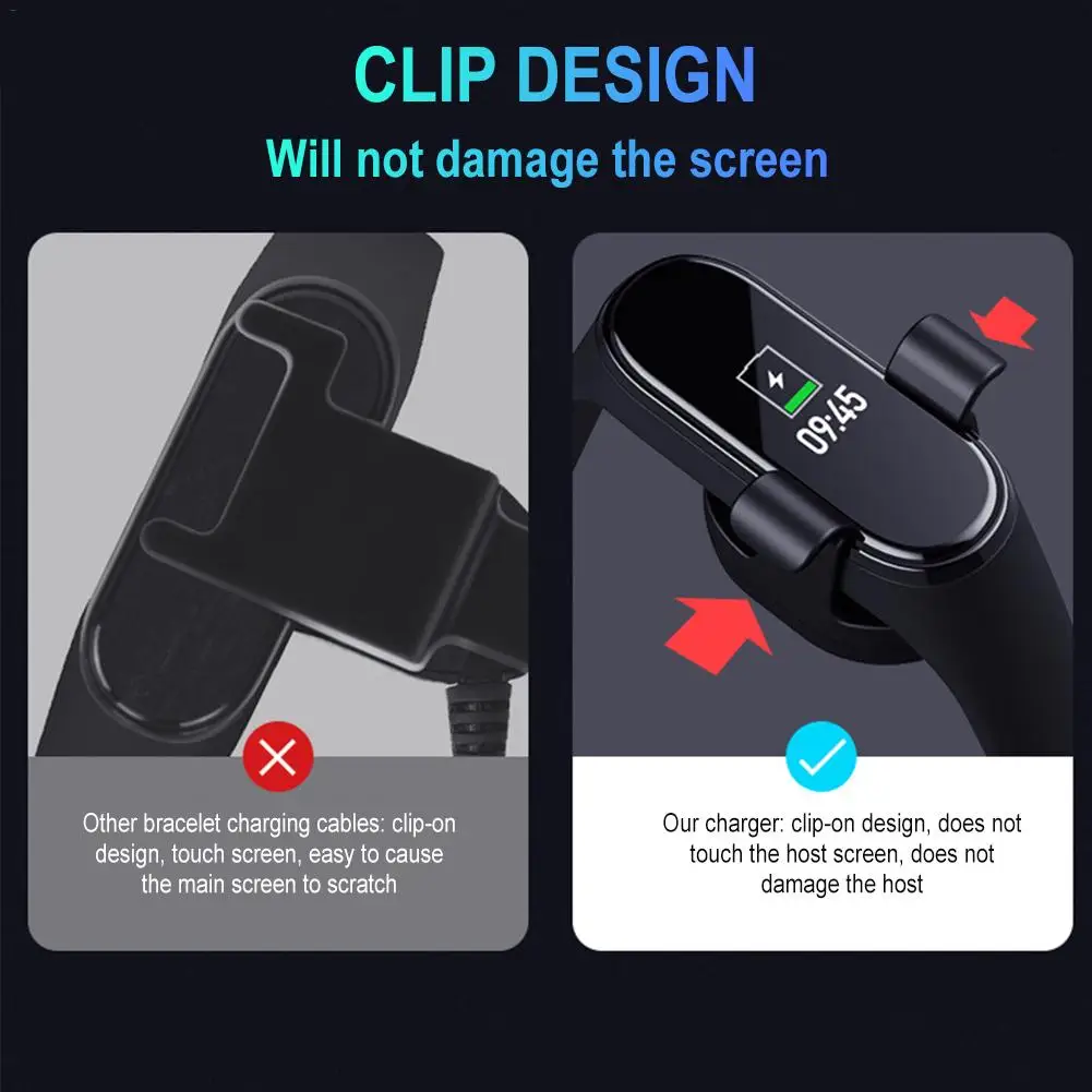 Кабель для быстрой зарядки для Xiao mi Band 4, браслет с зажимом, без повреждения экрана, usb-кабель для зарядки, адаптер для mi Band 4