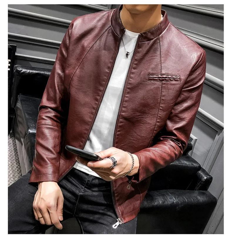 New Products Men'S Wear PU Leather Coat New Style Winter Slim Women's Leather Wallet Grams Korean-style Trend Leather Wallet Coa