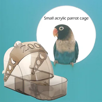 

Parrot Bathtub Pet Birds Cage Hanging Feeder Multifunctional Bird Water Bath Box Eco-Friendly House Type Bird Feeder