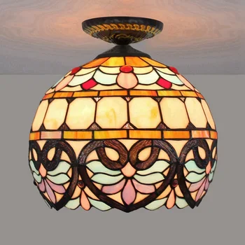 

30cm European love Baroque Tiffany's stained glass dining room bedroom corridor bathroom ceiling lamp