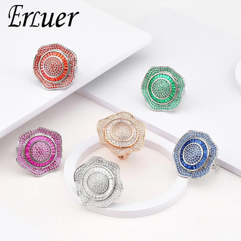 ERLUER Original Women Rings Luxury Zircon Stone for Wedding Engagement Ring Fashion Promotions Jewelry 2019 | Украшения и