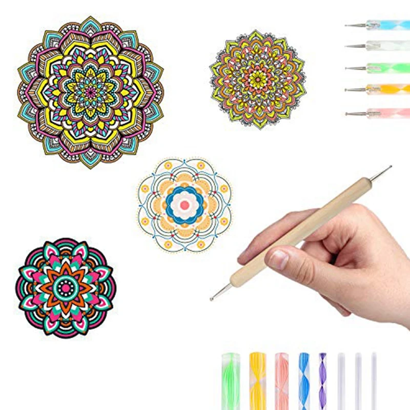 18PCS Mandala Dotting Tools Set Embossing Stylus Large Dotting Rods for Painting Rocks Nail Art