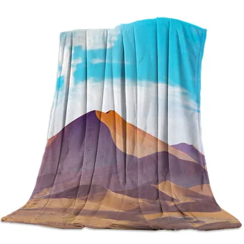 

Blue Sky White Clouds Desert Scenery Coral Fleece Fuzzy Blankets on Bed Throws Bedsheet for Kids Girls